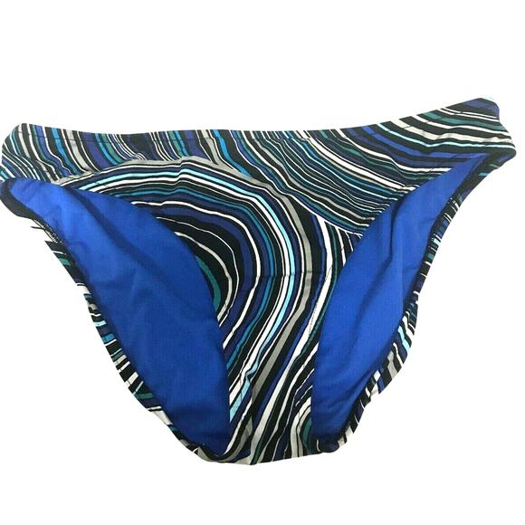 SURFSIDE Classic String Bikini 2PC Set, Blue, White, Black, & Teal, Small, NWT - Picture 2 of 8